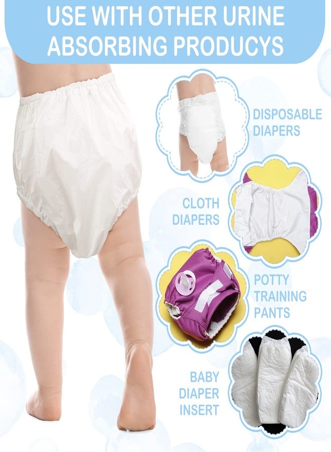 Funtery 12 Packs Waterproof Plastic Pants for Toddlers Reusable Diaper Covers Unisex Baby Potty Training Underwear Covers(5T) White - Image 2